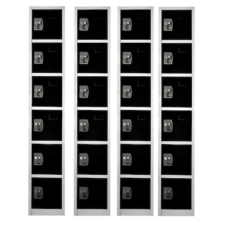 Adiroffice 12 in W, 12 in D, 72 in H, Steel ADI629-206-BLK-4PK